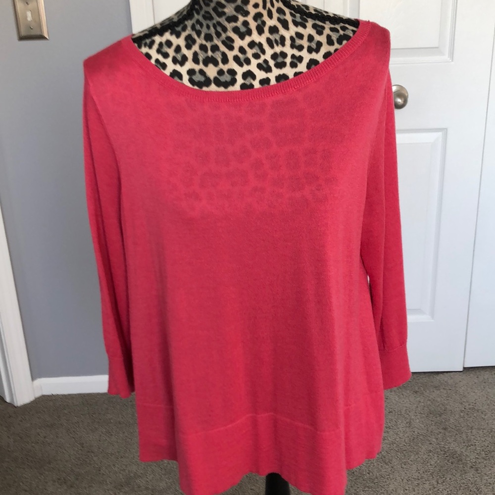 Halogen coral buttons down back sweater